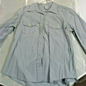 Juniors Blue Shirt LARGE 3/4 Sleeve Embroided